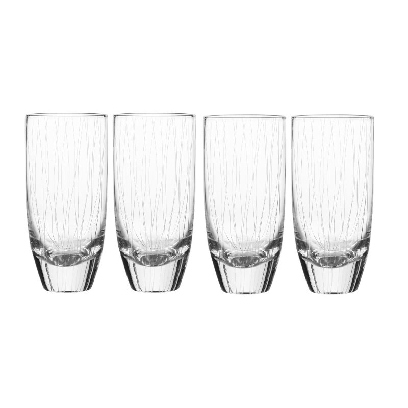 Qualia Glass Breeze 4 Piece 20oz. Glass Drinking Glass Glassware Set